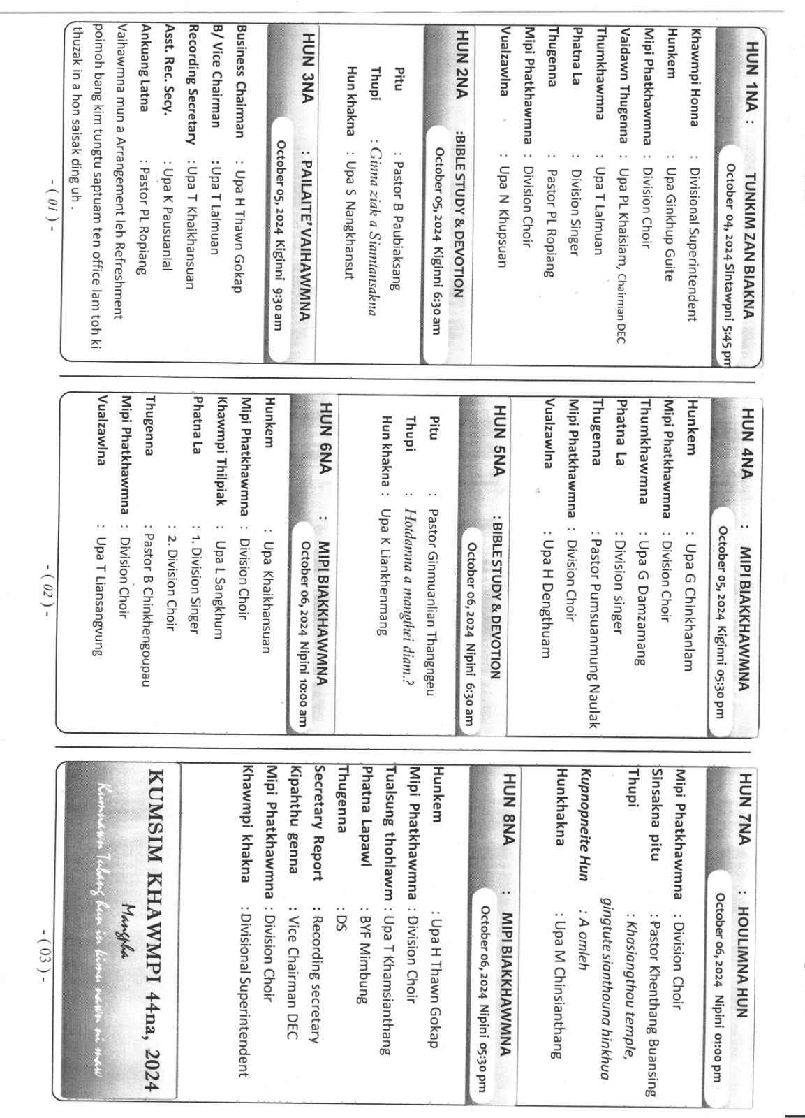 2024 Mizoram Division Kumsimnm khawmpi 20204